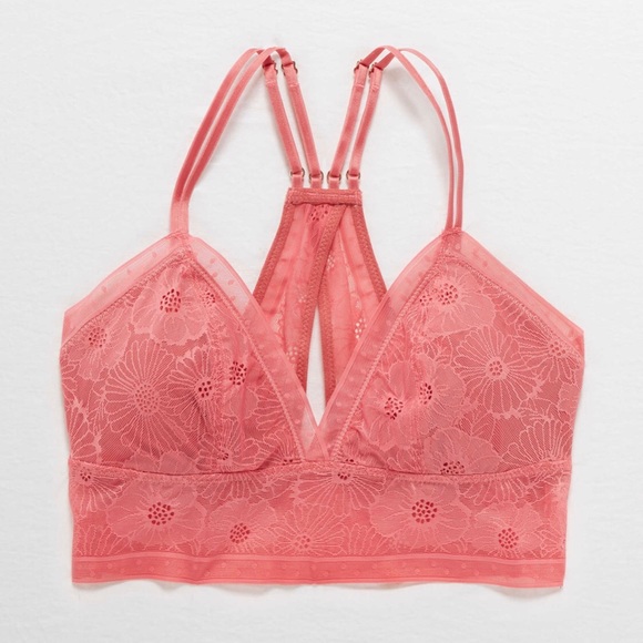 aerie Other - Aerie XL Washed Brick Color Lace Padded Bralette